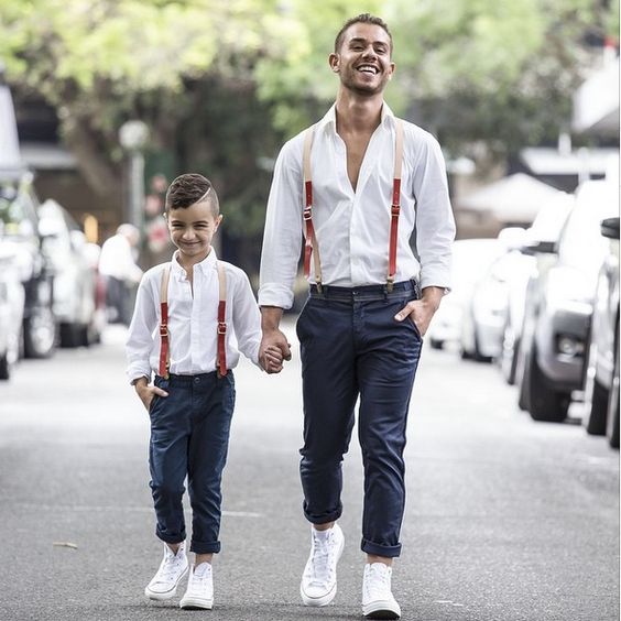 Fathers day gifts should be personal and original: matching suspenders for father and son